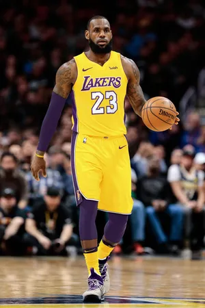 NBA篮球明星小皇帝勒布朗詹姆斯效力湖人