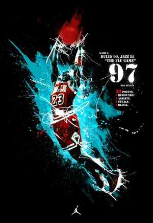 NBA篮球明星公牛队飞人迈克尔乔丹97年总决赛MVP