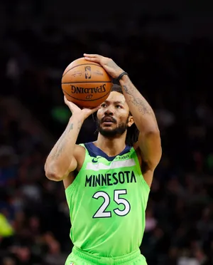 NBA篮球明星公牛队德里克罗斯森林狼时期绿色队服