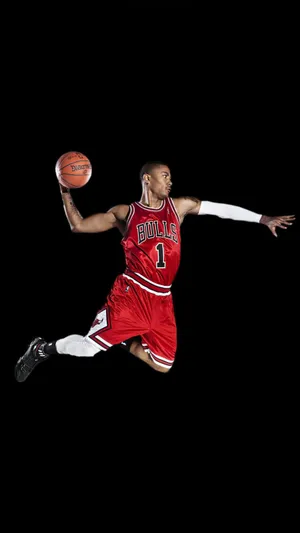 NBA篮球明星公牛队德里克罗斯扣篮比赛