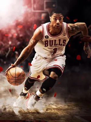 NBA篮球明星公牛队德里克罗斯快速运球_1