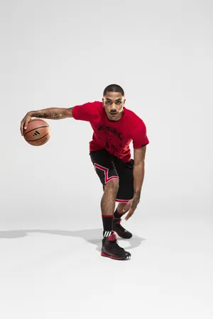 NBA篮球明星公牛队德里克罗斯广告拍摄期间