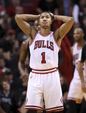 NBA篮球明星公牛队德里克罗斯大背头
