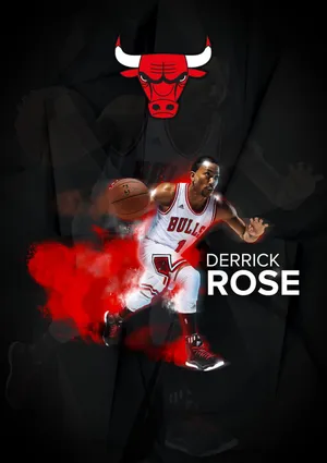 NBA篮球明星公牛队德里克罗斯1号最帅海报
