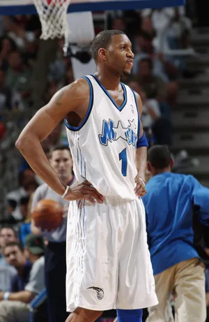 NBA火箭队球星麦迪麦蒂T-Mac魔术队时期的1号