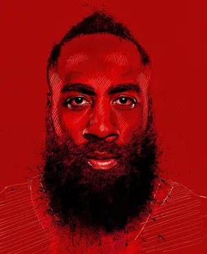 NBA篮球名星火箭队大胡子詹姆斯哈登AI肖像_1