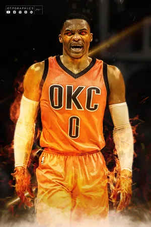 NBA篮球明星韦少拉塞尔威斯布鲁克23