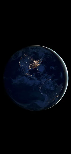 宇宙看地球的黑夜灯光高清