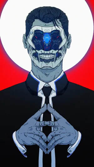 手绘机械人工智能机器人管家的创意图片_1