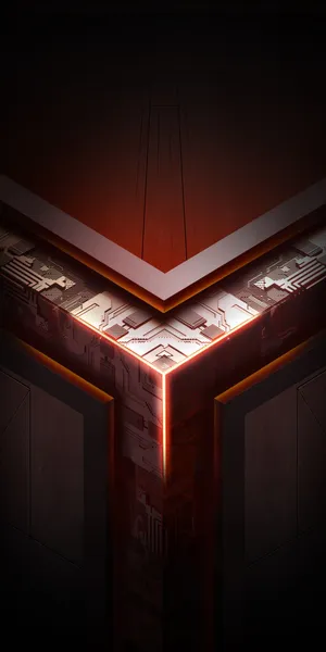 红色炫酷的科技方块创意手机图片_1