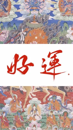 这是一个好运，漫天神佛保佑带文字“好运”