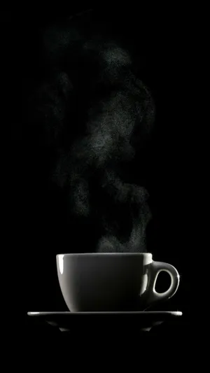 一杯热茶 黑色背景 杯子超高清