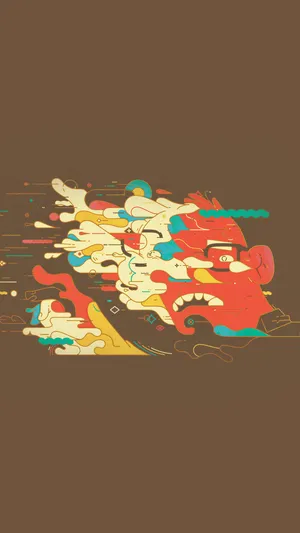 简约色块图腾手机背景图片_1