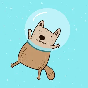 可爱卡通狗狗插画图片