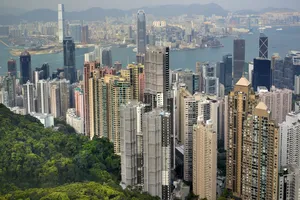繁华热闹的香港建筑风景图片