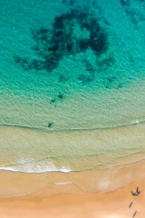 蓝色大海沙滩鸟瞰图_1