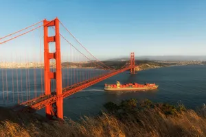 宏伟的美国金门大桥建筑风景图片