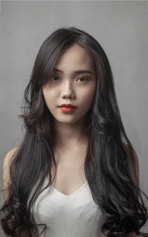 亚洲美女烫发发型图片