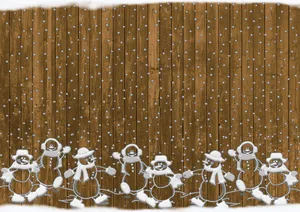 雪人木纹背景图片第1张