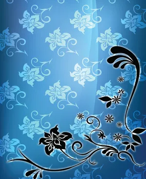 蓝色背景花纹图片