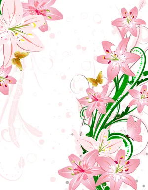 粉色百合花底纹图片