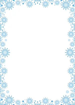 蓝色雪花边框背景图片