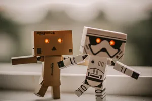 可爱的纸箱机器人图片第张