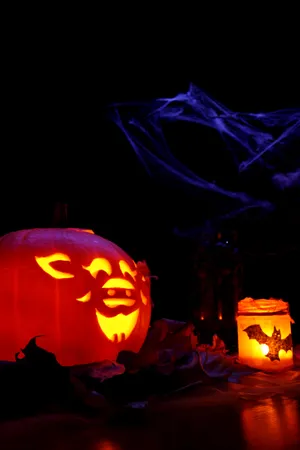 夜晚中的南瓜灯图片第张