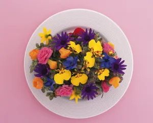 盘子上的花卉丝带艺术摄影图片第张