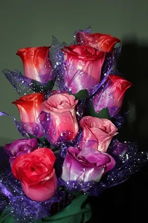 仿真塑料玫瑰花图片第张