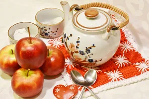 桌面茶具摄影图片_1