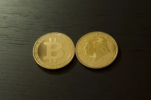 两个金色比特币图片_1