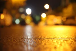 城市街景模糊灯光图片_1