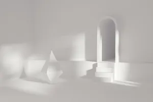 白色空间几何石膏图片第1张