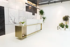 公司前台绿叶植物摆放装饰图片第张