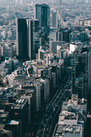 现代城市航拍图片
