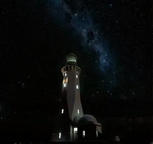 唯美灯塔夜景图片
