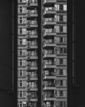 商品房建筑黑白图片_1