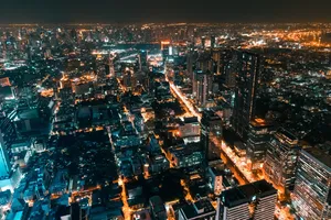 繁华都市夜景航拍图_1