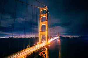 高架大桥美丽夜景图片_1