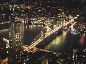 俯视繁华城市夜景唯美图片_1