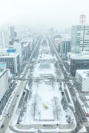 日本街道冬季风景图片