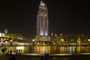 迪拜灯光夜景图片