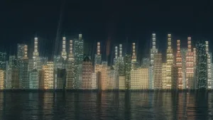 雨中城市夜景图片_1