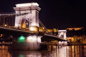 布达佩斯链子桥夜景图片_1