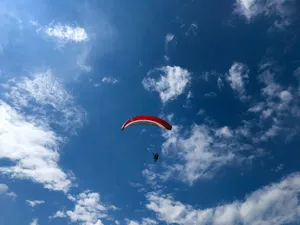 天空滑翔伞降落图片第1张