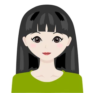 齐刘海女孩卡通图片第1张