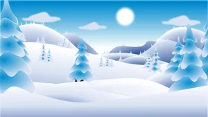 卡通雪景背景图片第1张