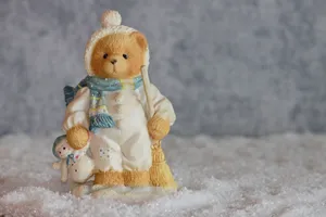 雪地里卡通雪人图片_1