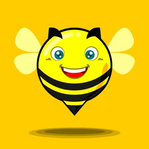 Q版黄色卡通蜜蜂图片